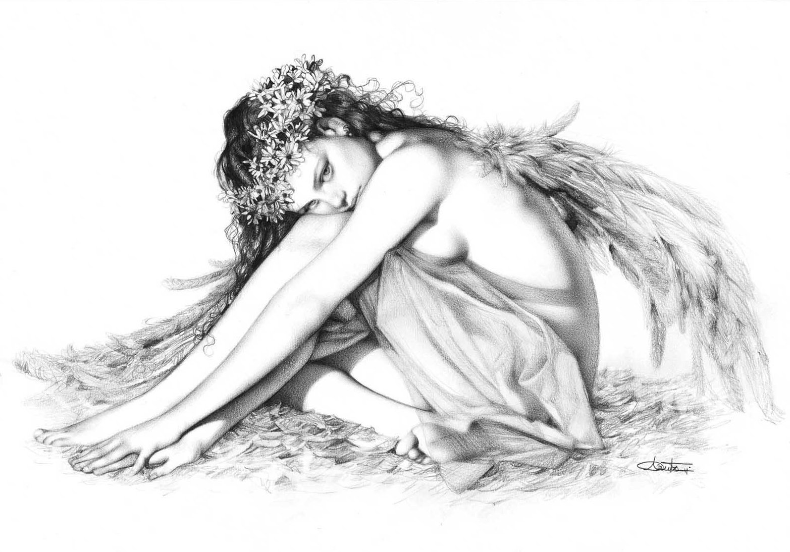 ангел голая рисунок фото 10